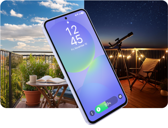 5,000mAh battery display over a city