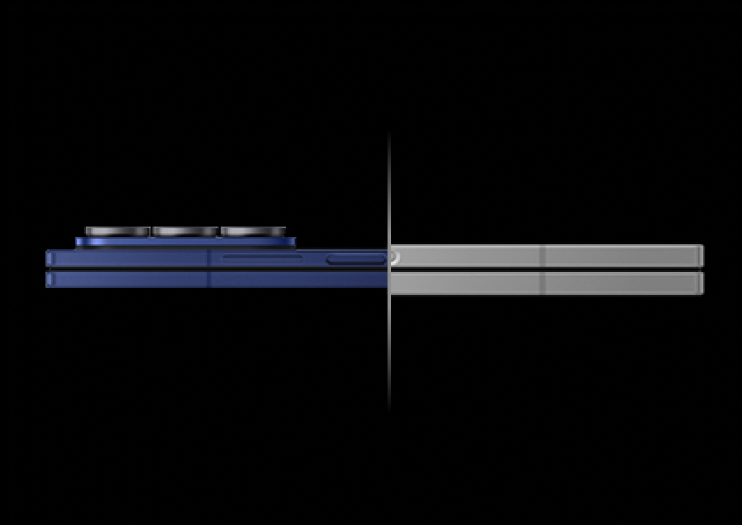 A composite image demonstrating how much thinner the Fold7 is vs the Fold6