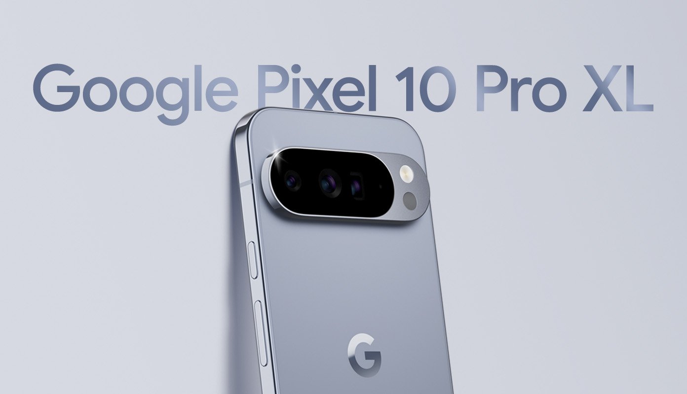 Google Pixel 10 Pro XL in Moonstone leaning against a wall