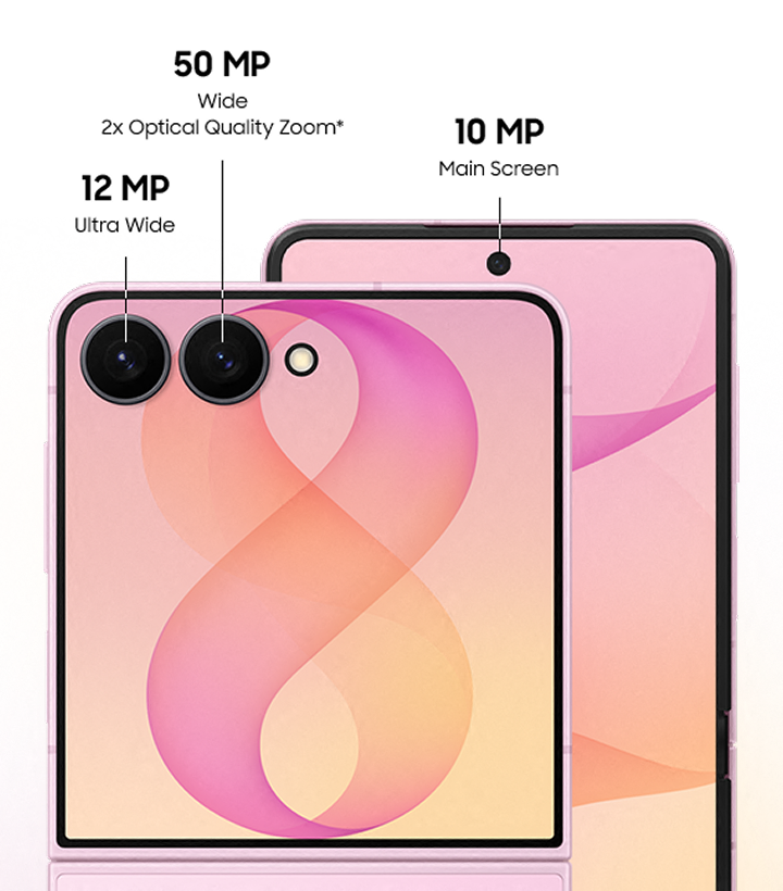 A view of the Galaxy Z Flip8's camera details
