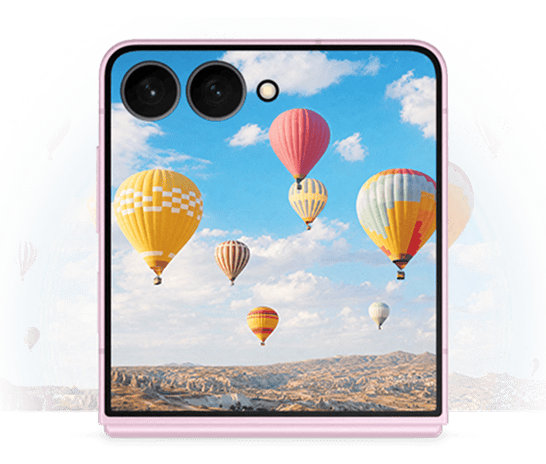 An illustration of the Galaxy Z Flip8's brightness display