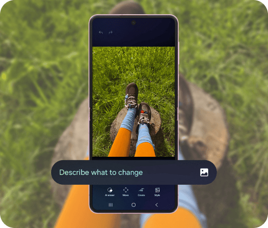 An image of the Galaxy Z Flip8's Photo Assist feature in use