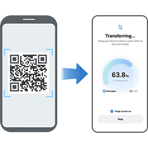 An illustration showing the switching process to a new phone