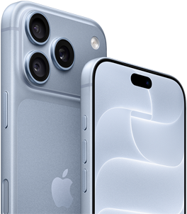 iPhone 18 Pro, glacier, front and back view showing Ceramic Shield, triple camera system
