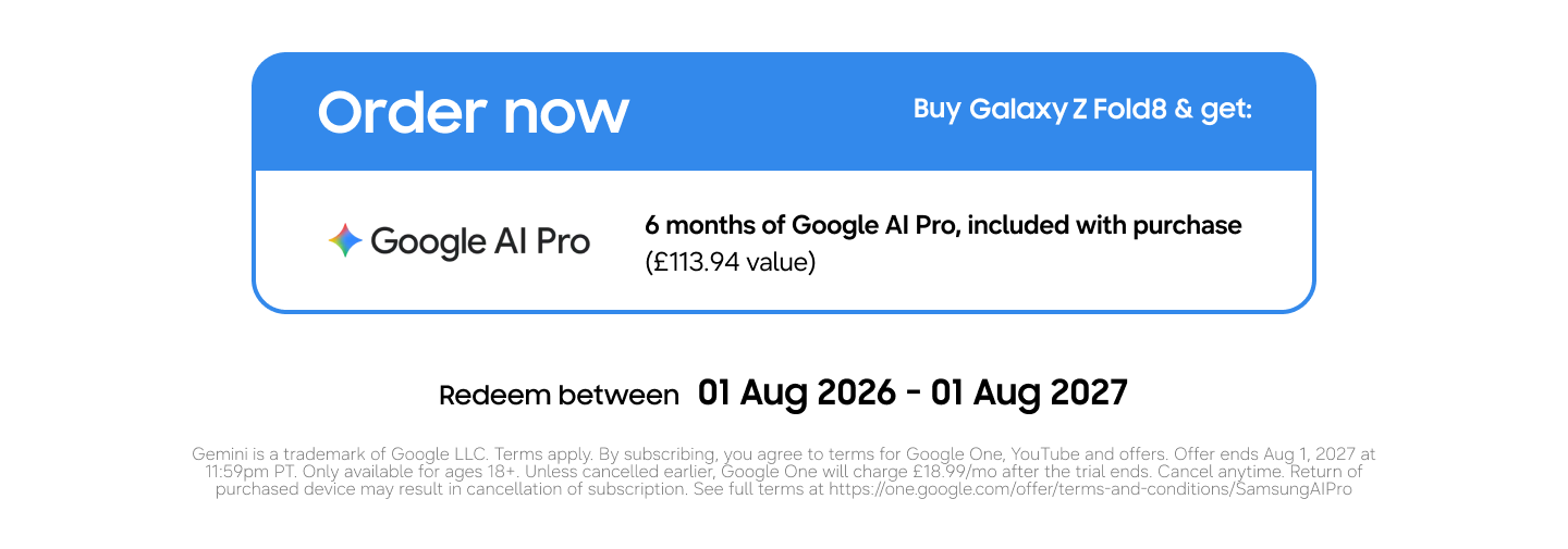 Pre-order details for Fold8 and 6 months of Google AI Pro