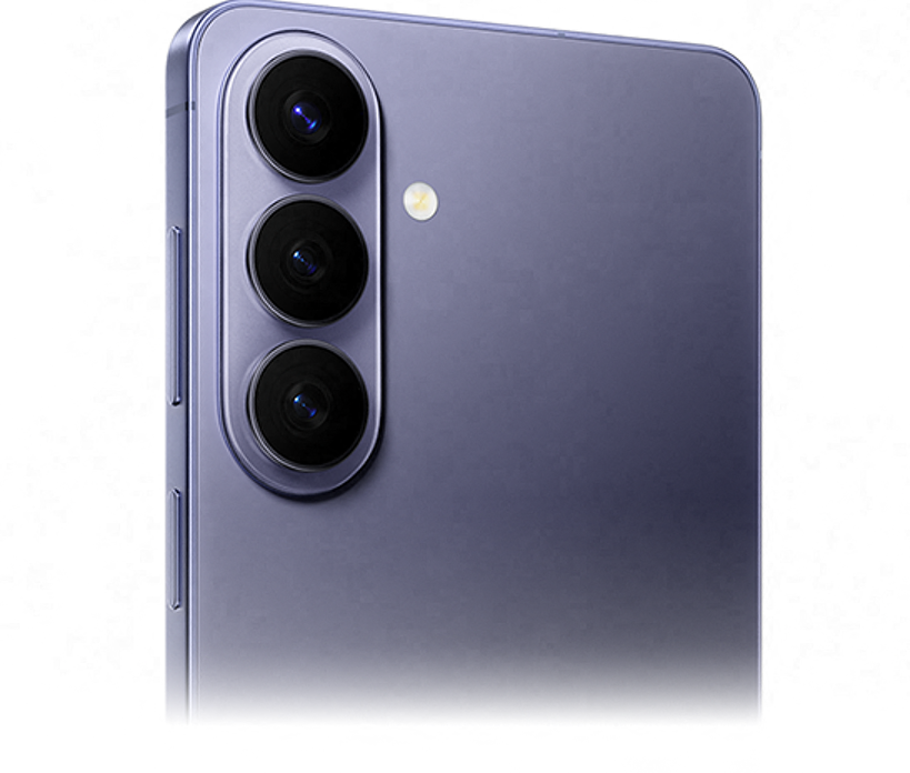 A view of the new ambient island camera design on the Galaxy S26 Plus